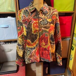 Coldwater Creek Colorful Paisley Cotton Jacket🌺